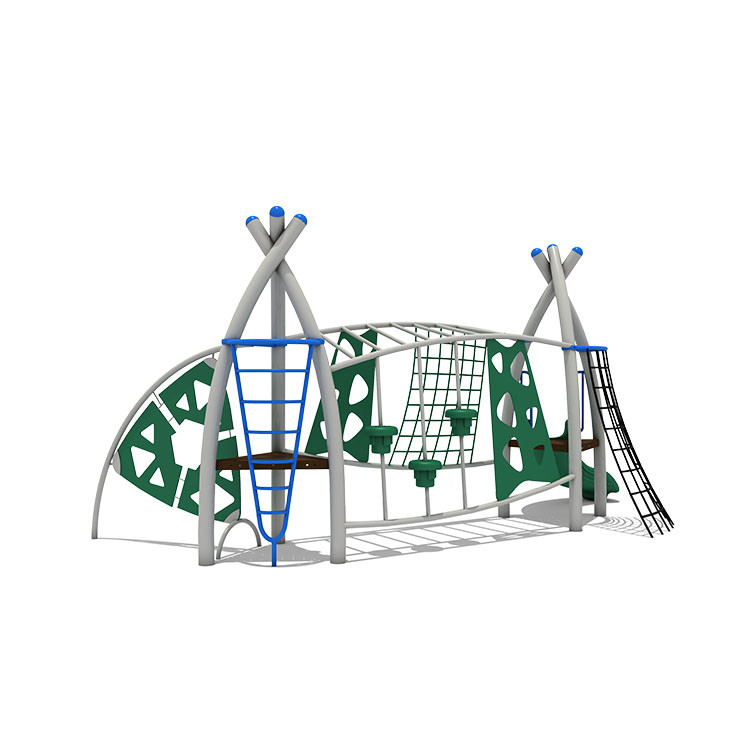 Outdoor Kids Playground Slides Equipment Plastic With Climbing Net